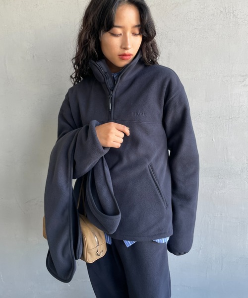 TODAYFUL/トゥデイフル] ハーフジップ フリースプルオーバー（その他
