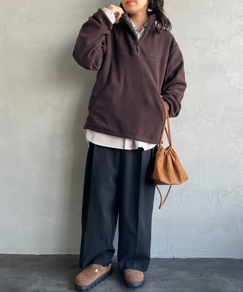 TODAYFUL/トゥデイフル] ハーフジップ フリースプルオーバー（その他