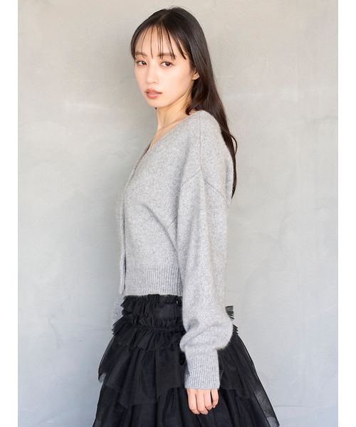 SNIDEL（スナイデル）の「フォックスビジューカーディガン（カーディガン/ボレロ・レディース・グレー/アイボリー/ピンクベージュ/レッド・F）」の14枚目の写真