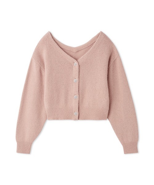 SNIDEL（スナイデル）の「フォックスビジューカーディガン（カーディガン/ボレロ・レディース・グレー/アイボリー/ピンクベージュ/レッド・F）」の4枚目の写真