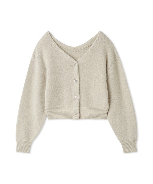 SNIDEL（スナイデル）の「フォックスビジューカーディガン（カーディガン/ボレロ・レディース・グレー/アイボリー/ピンクベージュ/レッド・F）」の2枚目の写真