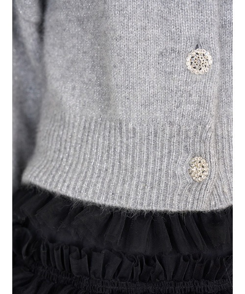 SNIDEL（スナイデル）の「フォックスビジューカーディガン（カーディガン/ボレロ・レディース・グレー/アイボリー/ピンクベージュ/レッド・F）」の7枚目の写真