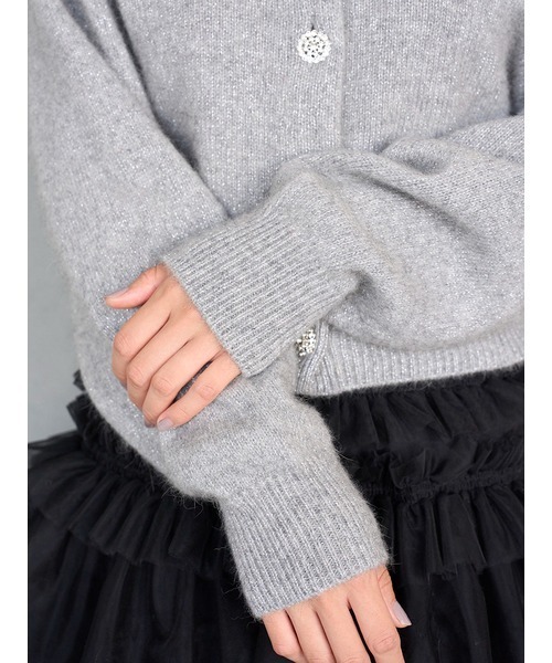 SNIDEL（スナイデル）の「フォックスビジューカーディガン（カーディガン/ボレロ・レディース・グレー/アイボリー/ピンクベージュ/レッド・F）」の8枚目の写真