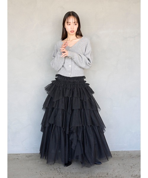 SNIDEL（スナイデル）の「フォックスビジューカーディガン（カーディガン/ボレロ・レディース・グレー/アイボリー/ピンクベージュ/レッド・F）」の9枚目の写真