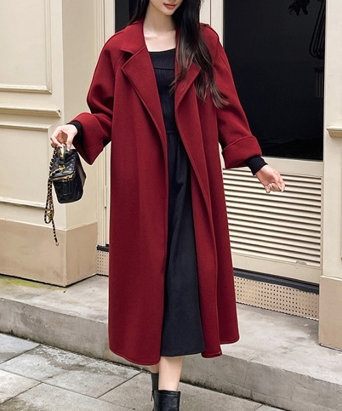 ビックカラーメルトンチェスターコート（テーラードジャケット