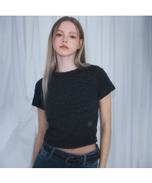 Wrinkle Slimfit T-shirt [Black]