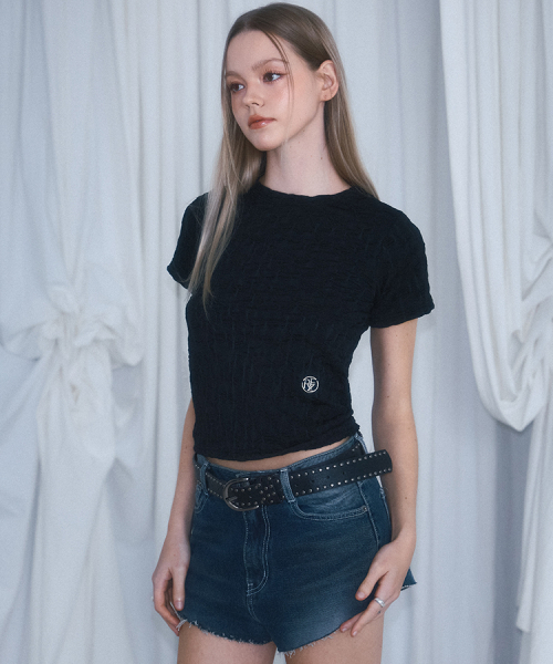 ROSEFRANTZ（ロゼフランツ）の「Wrinkle Slimfit T-shirt [Black]（Tシャツ/カットソー・レディース・ブラック・OS）」の2枚目の写真