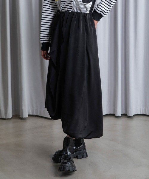 MARECHAL TERRE(マルシャルテル)の「タックスカート(スカート・レディース・パープル/サンドベージュ/ブラック/グリーン・MEDIUM)」の2枚目の写真