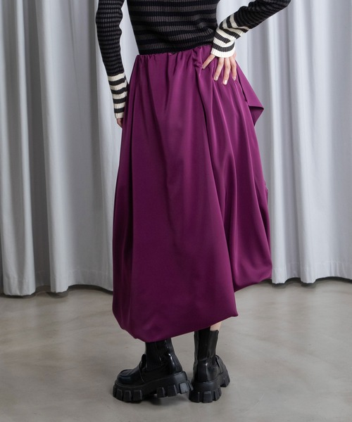 MARECHAL TERRE(マルシャルテル)の「タックスカート(スカート・レディース・パープル/サンドベージュ/ブラック/グリーン・MEDIUM)」の10枚目の写真
