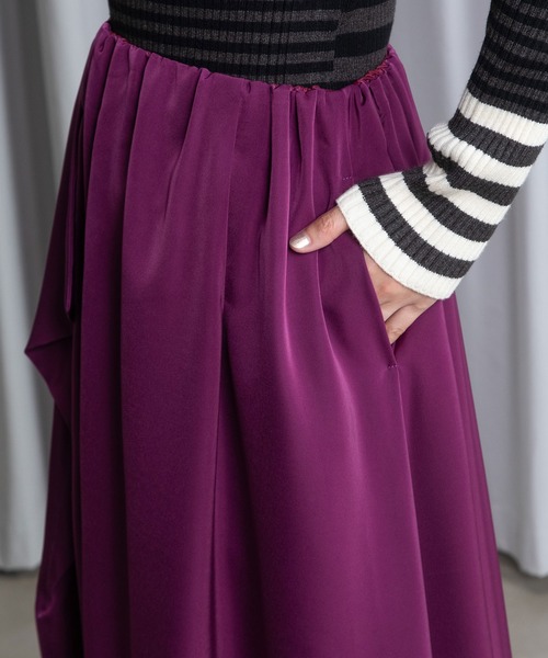 MARECHAL TERRE(マルシャルテル)の「タックスカート(スカート・レディース・パープル/サンドベージュ/ブラック/グリーン・MEDIUM)」の13枚目の写真