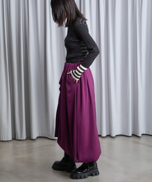 MARECHAL TERRE(マルシャルテル)の「タックスカート(スカート・レディース・パープル/サンドベージュ/ブラック/グリーン・MEDIUM)」の16枚目の写真