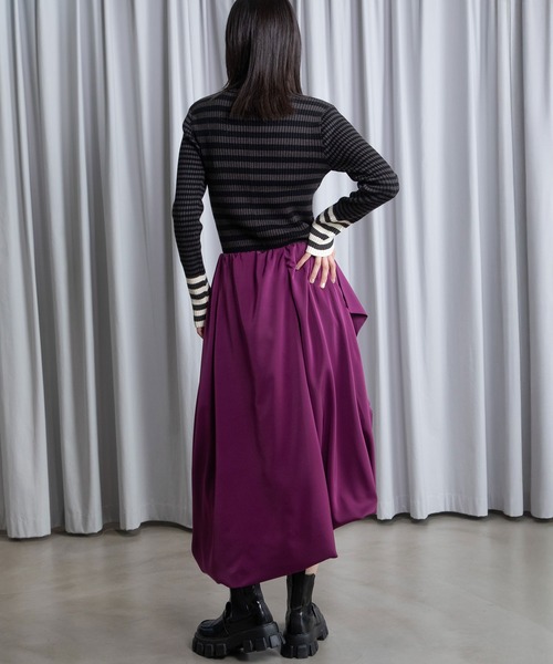 MARECHAL TERRE(マルシャルテル)の「タックスカート(スカート・レディース・パープル/サンドベージュ/ブラック/グリーン・MEDIUM)」の17枚目の写真