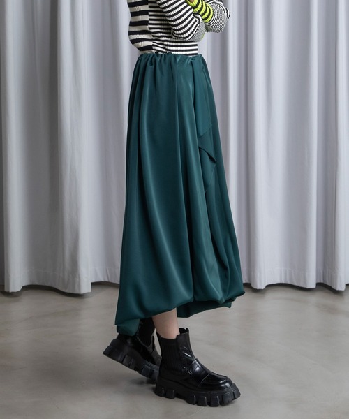 MARECHAL TERRE(マルシャルテル)の「タックスカート(スカート・レディース・パープル/サンドベージュ/ブラック/グリーン・MEDIUM)」の18枚目の写真