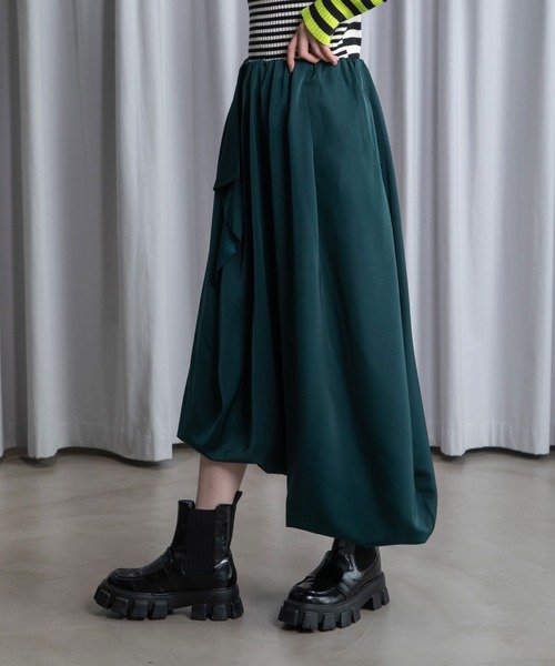 MARECHAL TERRE(マルシャルテル)の「タックスカート(スカート・レディース・パープル/サンドベージュ/ブラック/グリーン・MEDIUM)」の20枚目の写真