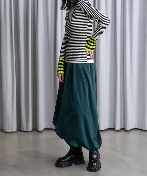 MARECHAL TERRE(マルシャルテル)の「タックスカート(スカート・レディース・パープル/サンドベージュ/ブラック/グリーン・MEDIUM)」の21枚目の写真