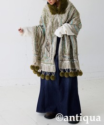 antiqua | ファー付き ポンチョ(ポンチョ)