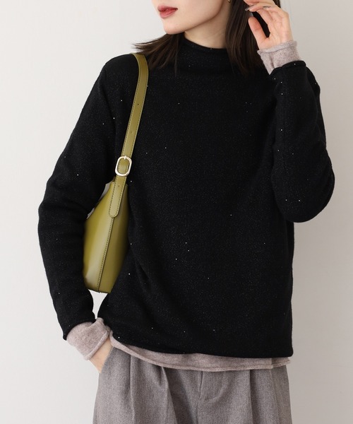BRODIAEA(ブローディア)の「BRODIAEA マルチway ウール100% 2枚重ねハイネックニット(ニット/セーター・レディース・ブラック系/サックスブルー系/ベージュ系/ピンク系/ネイビー系/ベージュ系その他・40)」の18枚目の写真