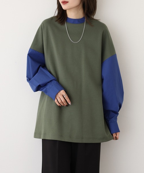 A.N.L(エーエヌエル レーベル)の「A.N.L フェイクレイヤードプルオーバー 長袖(Tシャツ/カットソー・レディース・カーキ/コーラル・38)」の15枚目の写真