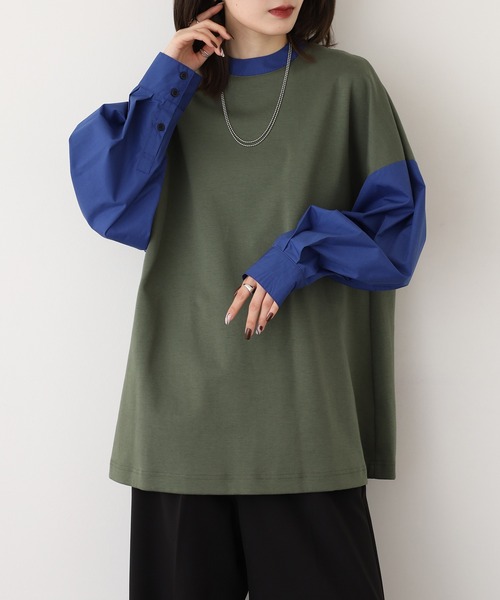 A.N.L(エーエヌエル レーベル)の「A.N.L フェイクレイヤードプルオーバー 長袖(Tシャツ/カットソー・レディース・カーキ/コーラル・38)」の16枚目の写真