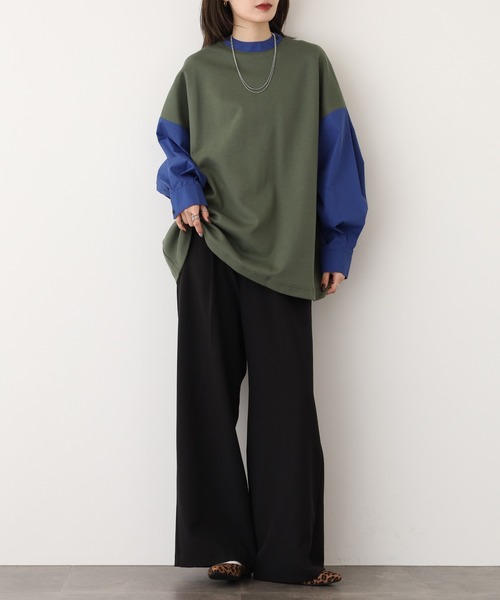 A.N.L(エーエヌエル レーベル)の「A.N.L フェイクレイヤードプルオーバー 長袖(Tシャツ/カットソー・レディース・カーキ/コーラル・38)」の17枚目の写真