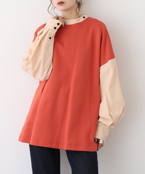 A.N.L(エーエヌエル レーベル)の「A.N.L フェイクレイヤードプルオーバー 長袖(Tシャツ/カットソー・レディース・カーキ/コーラル・38)」の18枚目の写真