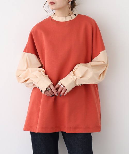A.N.L(エーエヌエル レーベル)の「A.N.L フェイクレイヤードプルオーバー 長袖(Tシャツ/カットソー・レディース・カーキ/コーラル・38)」の19枚目の写真