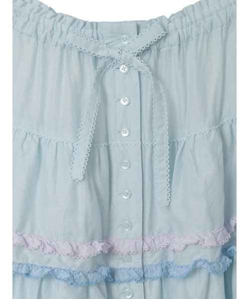 PINK HOUSE（ピンクハウス）の「星ワッペン使い配色フリルスカート（スカート・レディース・ホワイト/ピンク/キナリ/ブラック/ライトブルー・フリー）」の15枚目の写真