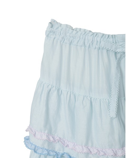 PINK HOUSE（ピンクハウス）の「星ワッペン使い配色フリルスカート（スカート・レディース・ホワイト/ピンク/キナリ/ブラック/ライトブルー・フリー）」の16枚目の写真