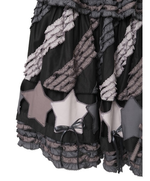 PINK HOUSE（ピンクハウス）の「星ワッペン使い配色フリルスカート（スカート・レディース・ホワイト/ピンク/キナリ/ブラック/ライトブルー・フリー）」の19枚目の写真