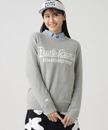 PEARLY GATES パーリーゲイツ　ニット 12G部分ジャガードカシミヤタッチコットンハイネックニットプル
