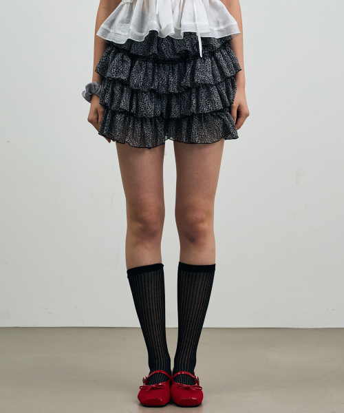 ARI(アリ)の「LEOPARD CANCAN MINI SKIRT PANTS / GRAY(スカート・レディース・グレー・FREE)」の1枚目の写真