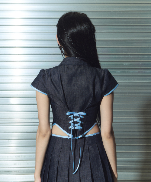 CHERRYQUIRI(チェリーキュリー)の「denim eyelet bl - deep blue(シャツ/ブラウス・レディース・その他・SMALL/MEDIUM)」の3枚目の写真