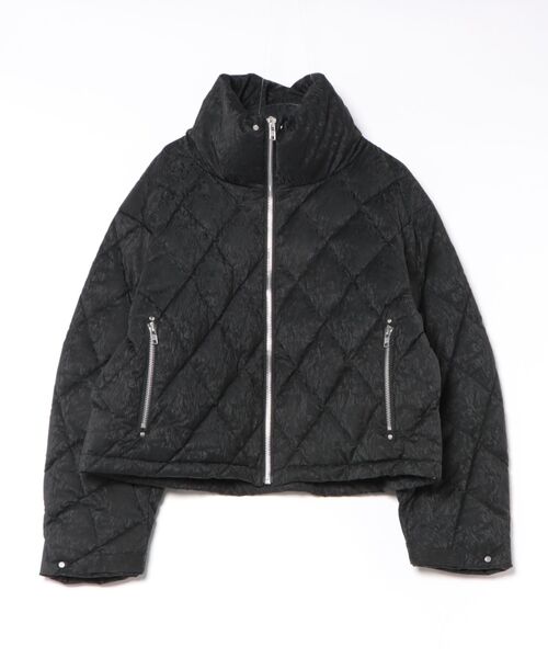 BREATH】FAUX LEATHER SHINY QUILTING DOWN JACKET / フェードブラック