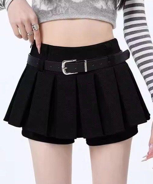 IMARI（イマリ）の「【 IMARI / イマリ 】 ローウエスト ベルト プリーツ ミニスカート #（スカート・レディース・ブラック/グレー/ライトグレー・M/L）」の8枚目の写真