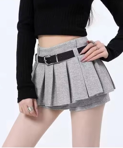 IMARI（イマリ）の「【 IMARI / イマリ 】 ローウエスト ベルト プリーツ ミニスカート #（スカート・レディース・ブラック/グレー/ライトグレー・M/L）」の20枚目の写真