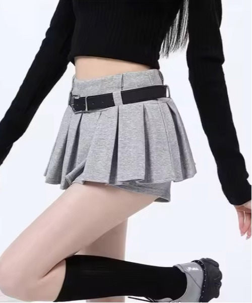 IMARI（イマリ）の「【 IMARI / イマリ 】 ローウエスト ベルト プリーツ ミニスカート #（スカート・レディース・ブラック/グレー/ライトグレー・M/L）」の19枚目の写真