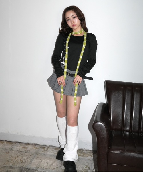 IMARI（イマリ）の「【 IMARI / イマリ 】 ローウエスト ベルト プリーツ ミニスカート #（スカート・レディース・ブラック/グレー/ライトグレー・M/L）」の22枚目の写真