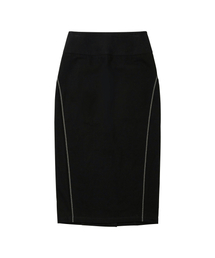 Embroidered Long Skirt Black