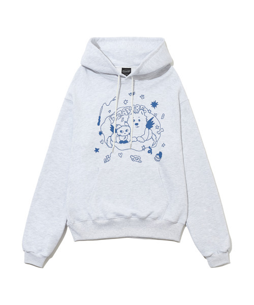 ITZAVIBE（イッザバイブ）の「CAT&DOG IN SWEET HOME HOODIE - LIGHT GRAY（パーカー・レディース・その他・MEDIUM/LARGE）」の2枚目の写真