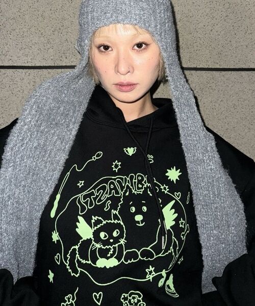 ITZAVIBE（イッザバイブ）の「CAT&DOG IN SWEET HOME HOODIE - LIGHT GRAY（パーカー・レディース・その他・MEDIUM/LARGE）」の10枚目の写真