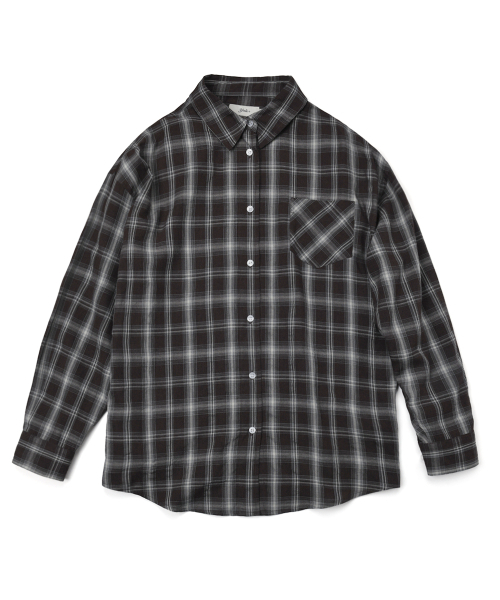 YALE(イェール)の「ウィメンズルーズフィットマルチチェックシャツ_ダークブラウン(シャツ/ブラウス・レディース・その他・SMALL/MEDIUM)」の2枚目の写真