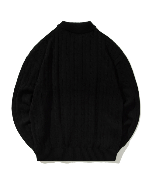 YALE(イェール)の「ケーブルポロニット_ブラック(ニット/セーター・レディース・その他・SMALL/MEDIUM/LARGE)」の3枚目の写真