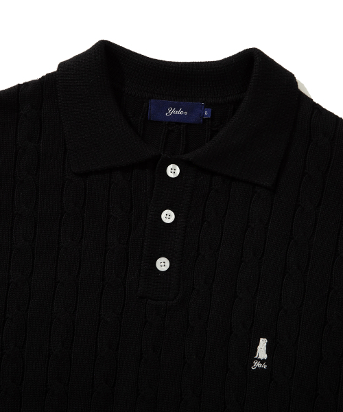 YALE(イェール)の「ケーブルポロニット_ブラック(ニット/セーター・レディース・その他・SMALL/MEDIUM/LARGE)」の4枚目の写真