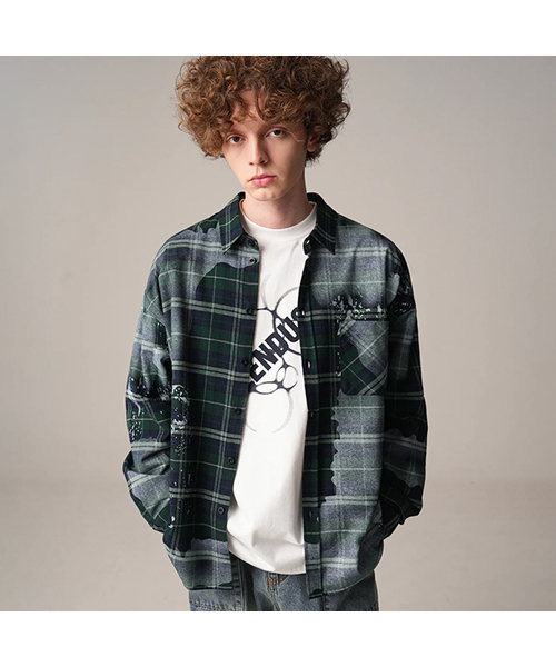 ZENDUST(ジェンダスト)の「Bappe Overfit Check Shirt GREEN(シャツ/ブラウス・レディース・グリーン・MEDIUM/LARGE/X-LARGE)」の1枚目の写真