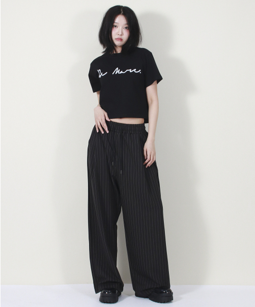 DEMARC（ドゥマーク）の「SOLID STRIPE WIDE PANTS BLACK（スラックス・レディース・その他・MEDIUM/LARGE）」の4枚目の写真