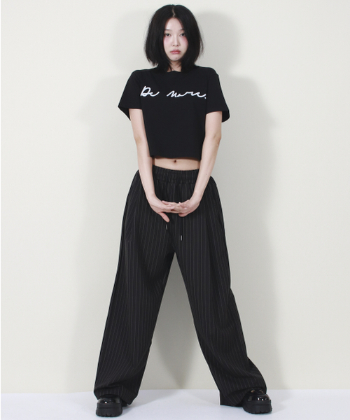 DEMARC（ドゥマーク）の「SOLID STRIPE WIDE PANTS BLACK（スラックス・レディース・その他・MEDIUM/LARGE）」の5枚目の写真