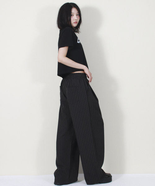 DEMARC（ドゥマーク）の「SOLID STRIPE WIDE PANTS BLACK（スラックス・レディース・その他・MEDIUM/LARGE）」の6枚目の写真