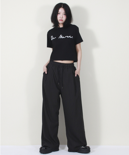 DEMARC（ドゥマーク）の「SOLID STRIPE WIDE PANTS BLACK（スラックス・レディース・その他・MEDIUM/LARGE）」の7枚目の写真