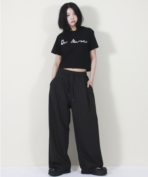 DEMARC（ドゥマーク）の「SOLID STRIPE WIDE PANTS BLACK（スラックス・レディース・その他・MEDIUM/LARGE）」の8枚目の写真