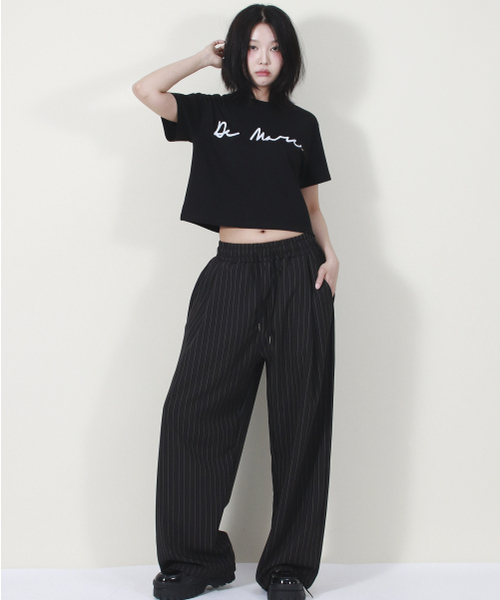 DEMARC（ドゥマーク）の「SOLID STRIPE WIDE PANTS BLACK（スラックス・レディース・その他・MEDIUM/LARGE）」の9枚目の写真